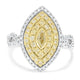 0.17ct Yellow Diamond Rings with 0.95tct Diamond set in 14K Two Tone Gold