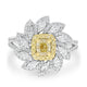 0.51ct Yellow Diamond Rings with 1.15tct Diamond set in 14K Two Tone Gold