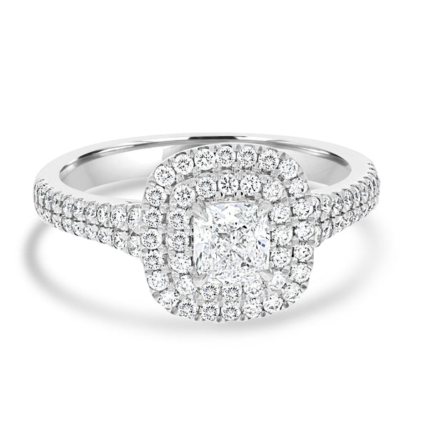 0.55ct Diamond Ring with 0.5tct Diamonds set in 950 Platinum