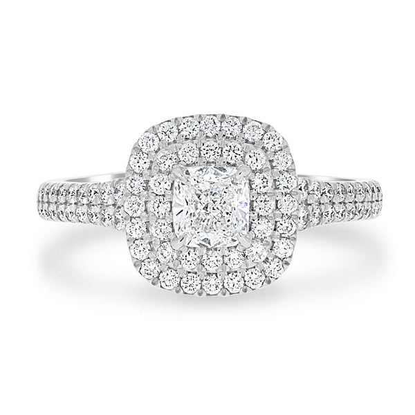 0.55ct Diamond Ring with 0.5tct Diamonds set in 950 Platinum