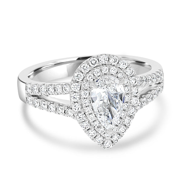 0.54ct Diamond Ring with 0.46tct Diamonds set in 950 Platinum