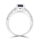 1.49ct Sapphire Ring with 0.09tct Diamonds set in 14K White Gold