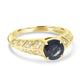 1.38ct Sapphire Ring with 0.1tct Diamonds set in 14K Yellow Gold