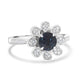 1.09ct Sapphire Ring with 0.14tct Diamonds set in 14K White Gold