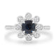 1.09ct Sapphire Ring with 0.14tct Diamonds set in 14K White Gold