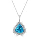 17.32ct Blue Zircon Pendant with 0.9tct Diamonds set in 18K White Gold