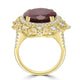 13.38ct  Rhodolite Garnet Rings with 1.86tct Diamond set in 18K Yellow Gold