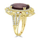 13.38ct  Rhodolite Garnet Rings with 1.86tct Diamond set in 18K Yellow Gold