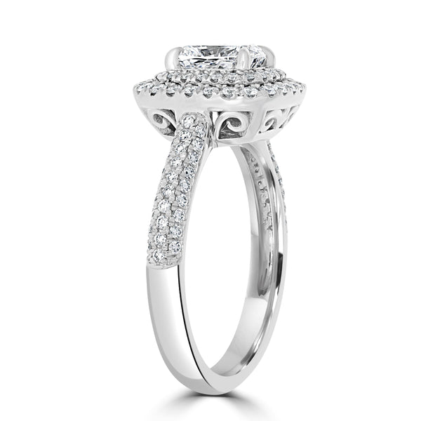 1.07ct Diamond Ring with 0.51tct Diamonds set in 950 Platinum