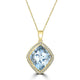 12.9ct Aquamarine Pendant with 0.45tct Diamonds set in 18K Yellow Gold