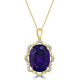 21.17ct Amethyst Pendant with 0.49tct Diamonds set in 18K Yellow Gold