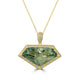 17.13ct Prasiolite Pendant with 0.68tct Diamonds set in 18K Yellow Gold