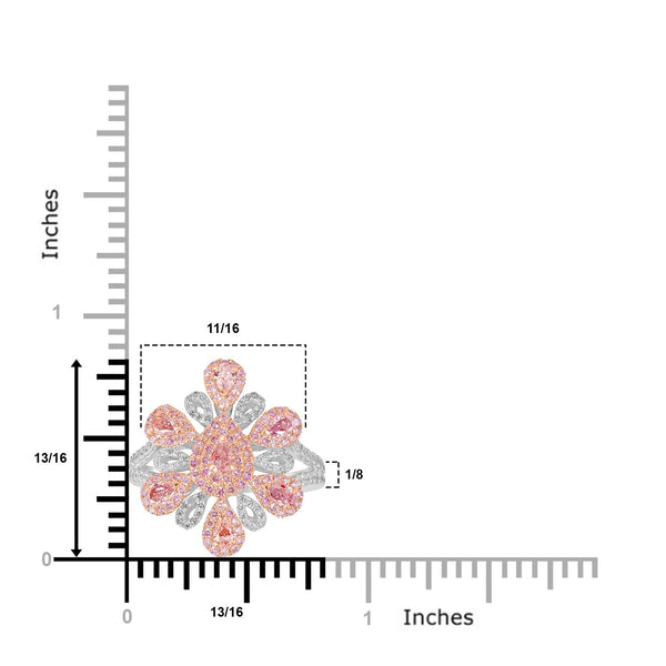 0.62ct Pink Diamond Rings with 0.86tct Diamond set in 18K Two Tone Gold