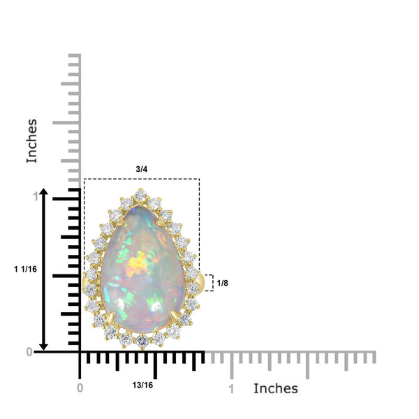 8.79ct Opal Rings with 0.86tct Diamond set in 18K Yellow Gold