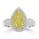 1.04ct Yellow Diamond Rings with 0.41tct Diamond set in 18K Two Tone Gold