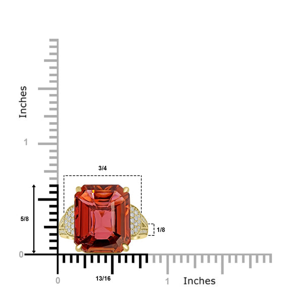 11.28ct Tourmaline Rings with 0.22tct Diamond set in 18K Rose Gold