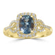 1.16ct Aquamarine Rings with 0.33tct Diamond set in 18K Yellow Gold