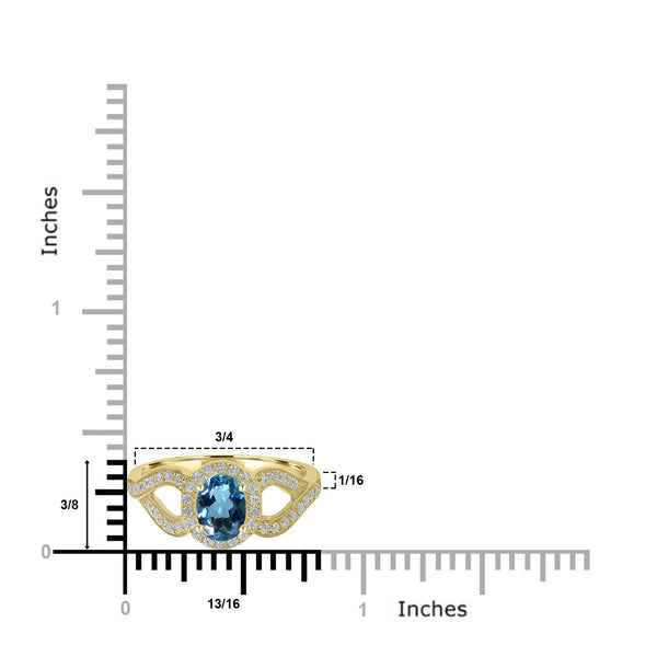 0.72ct Aquamarine Rings with 0.27tct Diamond set in 18K Yellow Gold