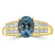 1.31ct Aquamarine Rings with 0.35tct Diamond set in 18K Yellow Gold