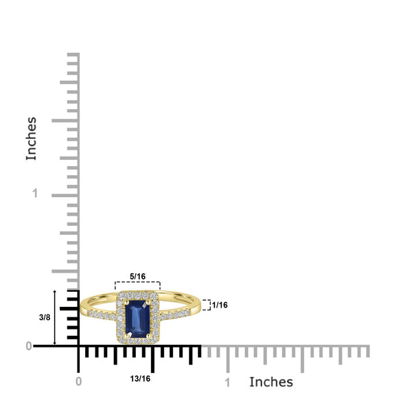 0.63ct Sapphire Rings with 0.2tct Diamond set in 18K Yellow Gold