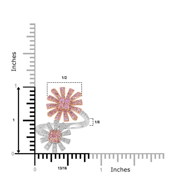 0.28ct Pink Diamond Rings with 0.81tct Diamond set in 18K Two Tone Gold