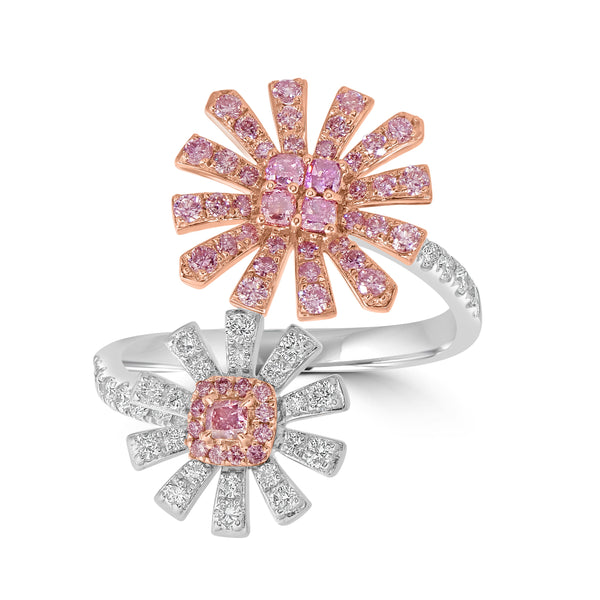 0.28ct Pink Diamond Rings with 0.81tct Diamond set in 18K Two Tone Gold