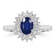 0.98ct Sapphire Rings with 0.16tct Diamond set in 18K White Gold