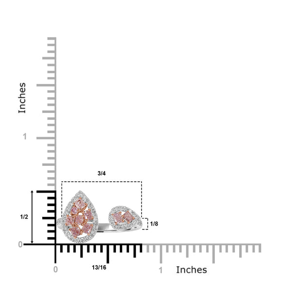 0.6ct Pink Diamond Rings with 0.36tct Diamond set in 18K Two Tone Gold