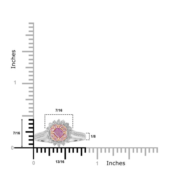 0.26ct Pink Diamond Rings with 0.5tct Diamond set in 18K Two Tone Gold