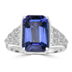 6.575ct Tanzanite Rings with 0.257tct Diamond set in 18K White Gold