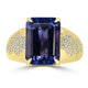 8.14ct Tanzanite Rings with 0.322tct Diamond set in 18K Yellow Gold