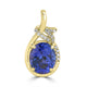 3.506ct Tanzanite Pendants with 0.093tct Diamond set in 18K Yellow Gold