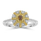 0.142ct Orange Diamond Rings with 0.542tct Diamond set in 18K Two Tone Gold