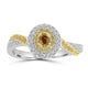 0.11ct Orange Diamond Rings with 0.24tct Diamond set in 18K Two Tone Gold