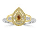 0.107ct Orange Diamond Rings with 0.499tct Diamond set in 18K Two Tone Gold