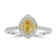 0.242ct Orange Diamond Rings with 0.349tct Diamond set in 18K Two Tone Gold