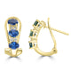 1.75ct Sapphire Earrings with 0.06tct Diamond set in 18K Yellow Gold