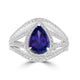 1.84ct Tanzanite Rings with 0.65tct Diamond set in Platinum 950