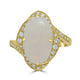 3.18ct Opal Rings with 0.2tct Diamond set in 18K Yellow Gold