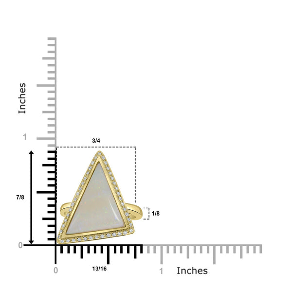 4.57ct Opal Rings with 0.16tct Diamond set in 18K Yellow Gold