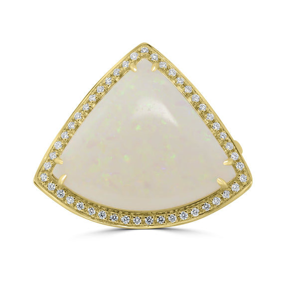 4.7ct Opal Rings with 0.13tct Diamond set in 18K Yellow Gold