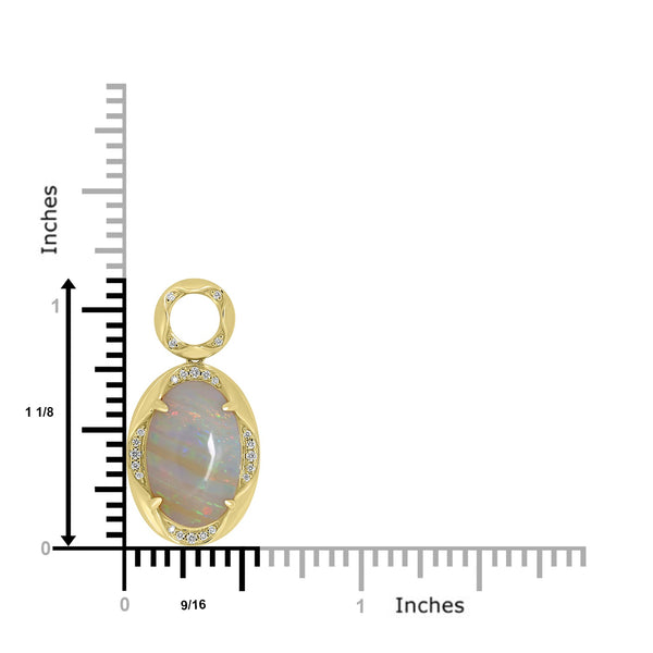 4.64ct Opal Pendants with 0.11tct Diamond set in 18K Yellow Gold