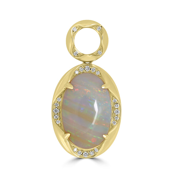 4.64ct Opal Pendants with 0.11tct Diamond set in 18K Yellow Gold