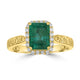 2.01ct Emerald Rings with 0.2tct Diamond set in 14K Yellow Gold