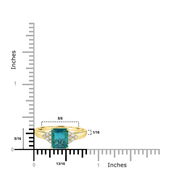 1.7ct Emerald Rings with 0.16tct Diamond set in 14K Yellow Gold