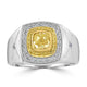 1ct Yellow Diamond Rings with 0.45tct Multi set in 18K Two Tone Gold