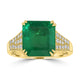 4.69ct Emerald Rings with 0.26tct Diamond set in 18K Yellow Gold