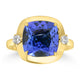 5.05ct Tanzanite Rings with 0.14tct Diamond set in 18K Yellow Gold