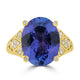 8.53ct Tanzanite Rings with 0.14tct Diamond set in 18K Yellow Gold