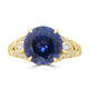 5.3ct Tanzanite Rings with 0.22tct Diamond set in 18K Yellow Gold